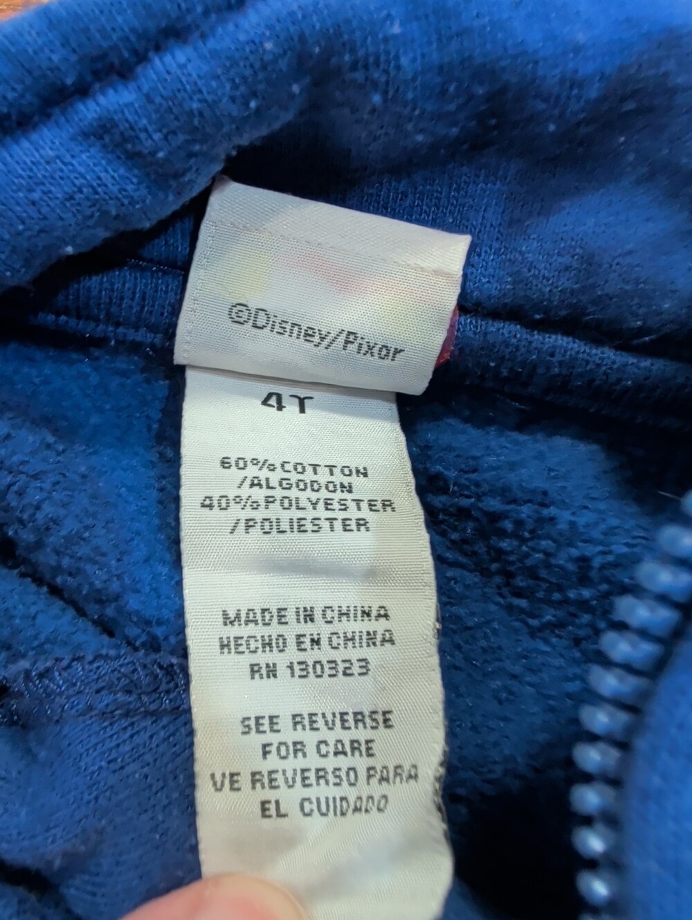 Blue 'Toys Will Be Toys' Zip-Up Sweater with Toy Story Patch Size 4T - Picture 3 of 4
